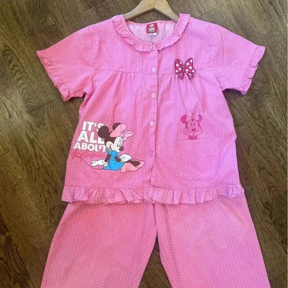 Disney Minnie Mouse 2 Pieces Set Pajama Pants Size XL - Picture 2 of 6